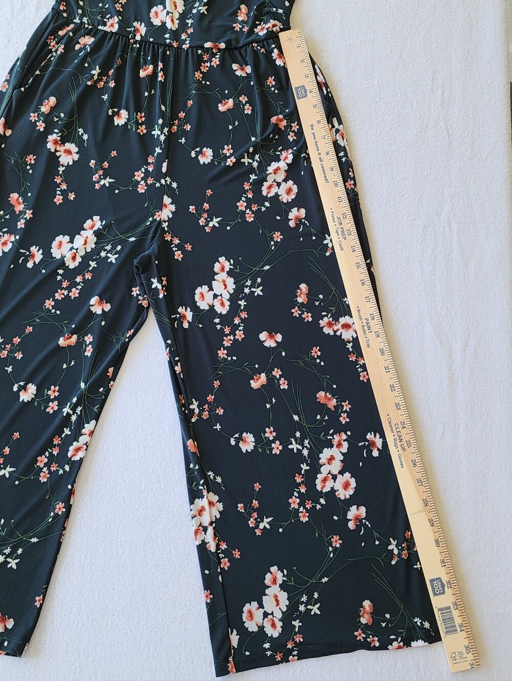 Kaitleigh Floral Wide Leg Jumpsuit Womens Large Sleeveless Wrap Front - Picture 3 of 12